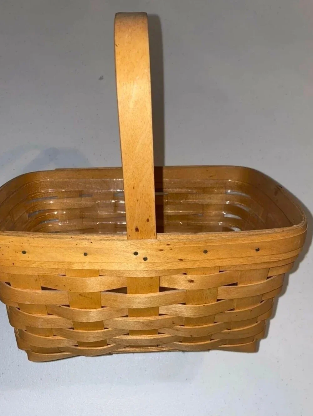 Longaberger Basket With Handle Clear Plastic Protector- see all photos
